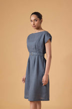 Quiet Shape Dress - Slate Blue