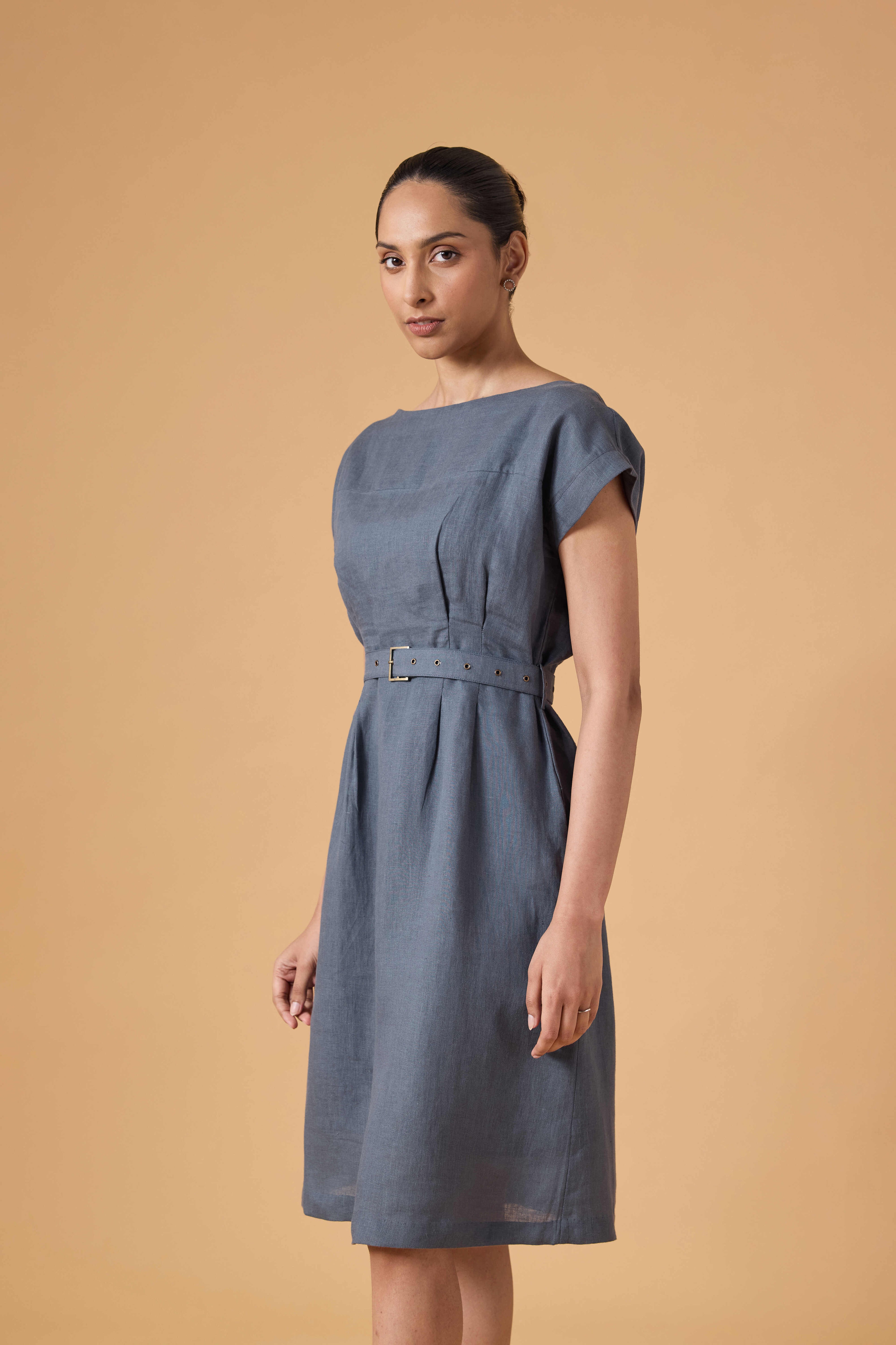 Quiet Shape Dress - Slate Blue