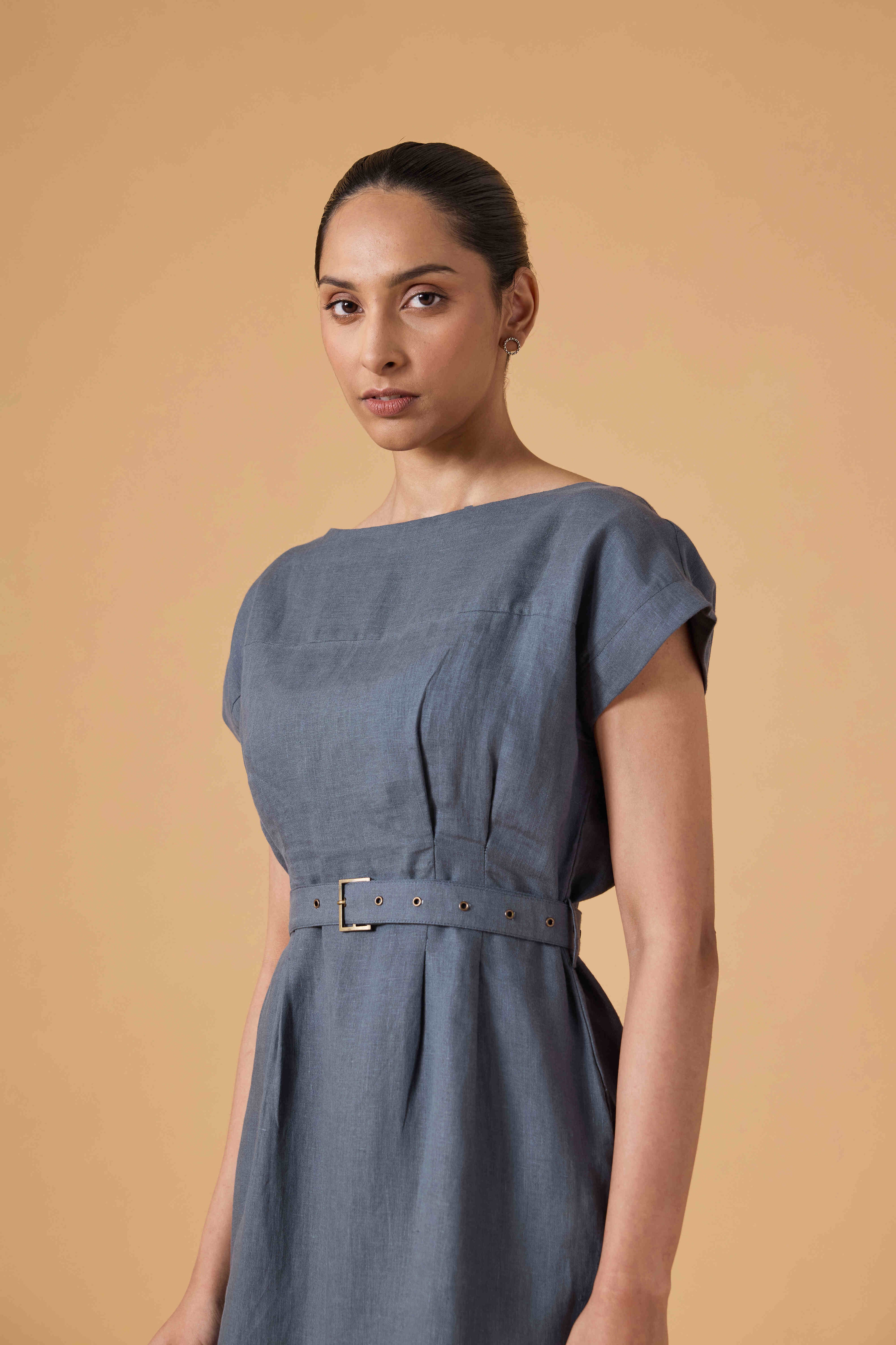 Quiet Shape Dress - Slate Blue