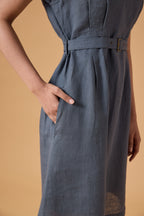 Quiet Shape Dress - Slate Blue
