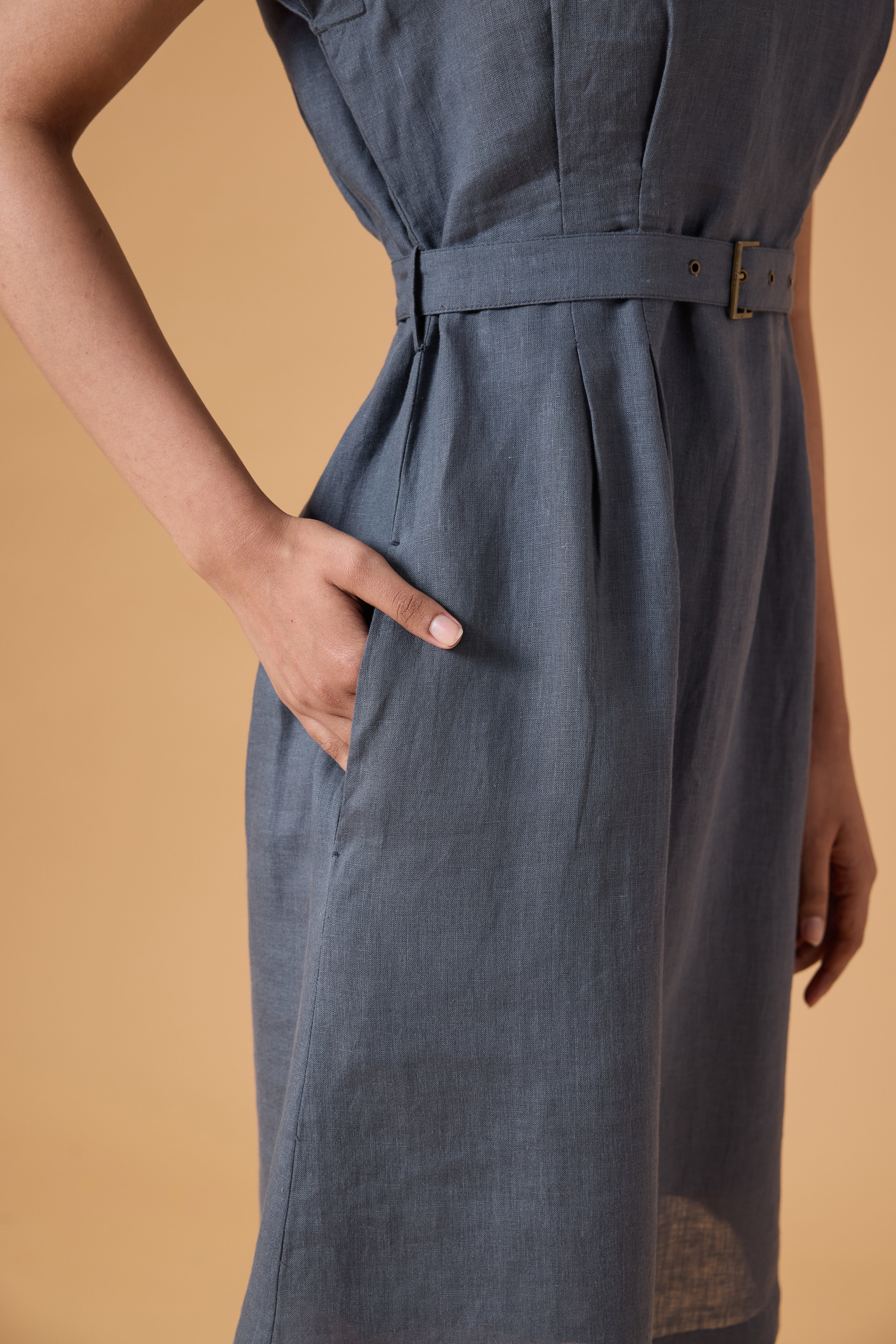 Quiet Shape Dress - Slate Blue