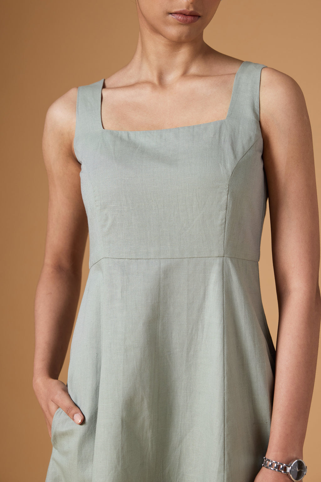 Linear Form Dress – Soft Sage