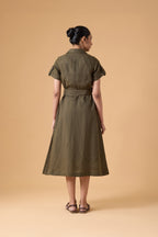 Quiet Structure Dress - Forest Olive