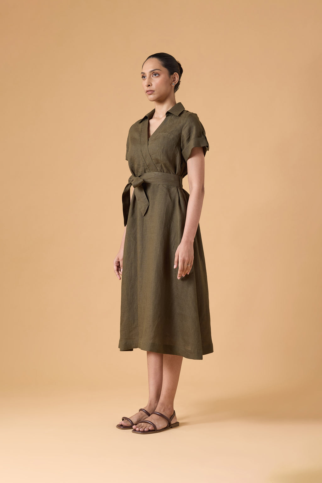Quiet Structure Dress - Forest Olive