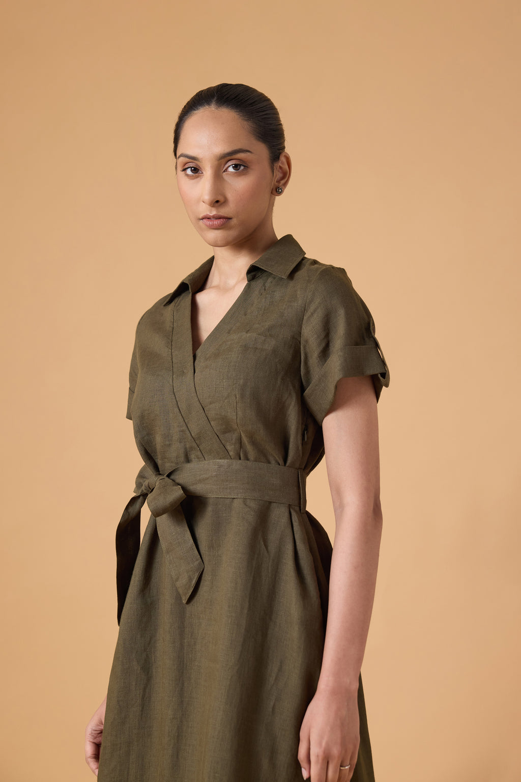 Quiet Structure Dress - Forest Olive