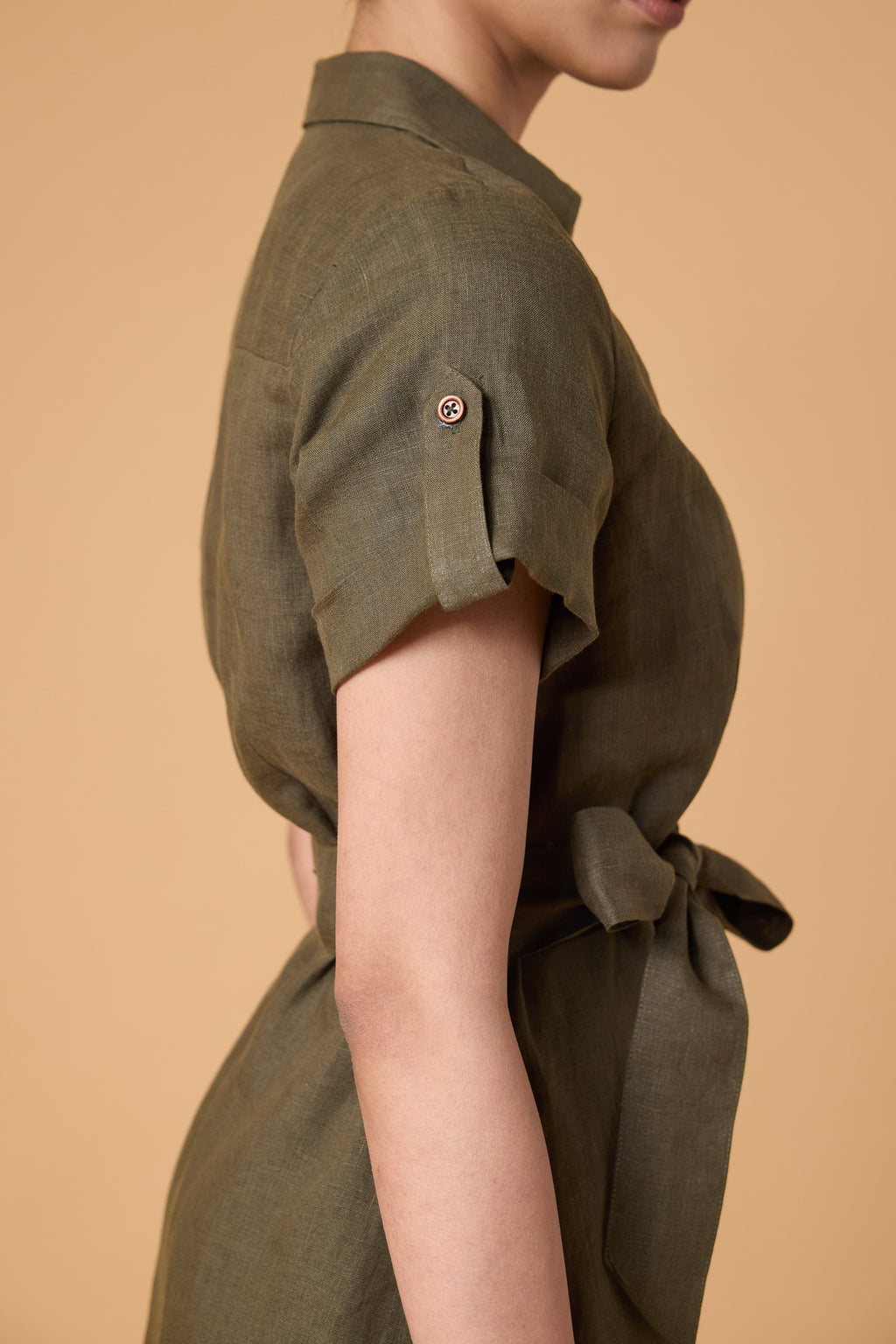Quiet Structure Dress - Forest Olive
