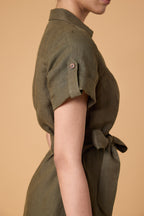 Quiet Structure Dress - Forest Olive