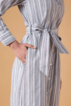 Studio Shirt Dress - Office Grey Stripes