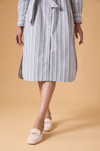 Studio Shirt Dress - Office Grey Stripes