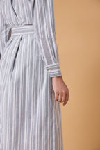 Studio Shirt Dress - Office Grey Stripes