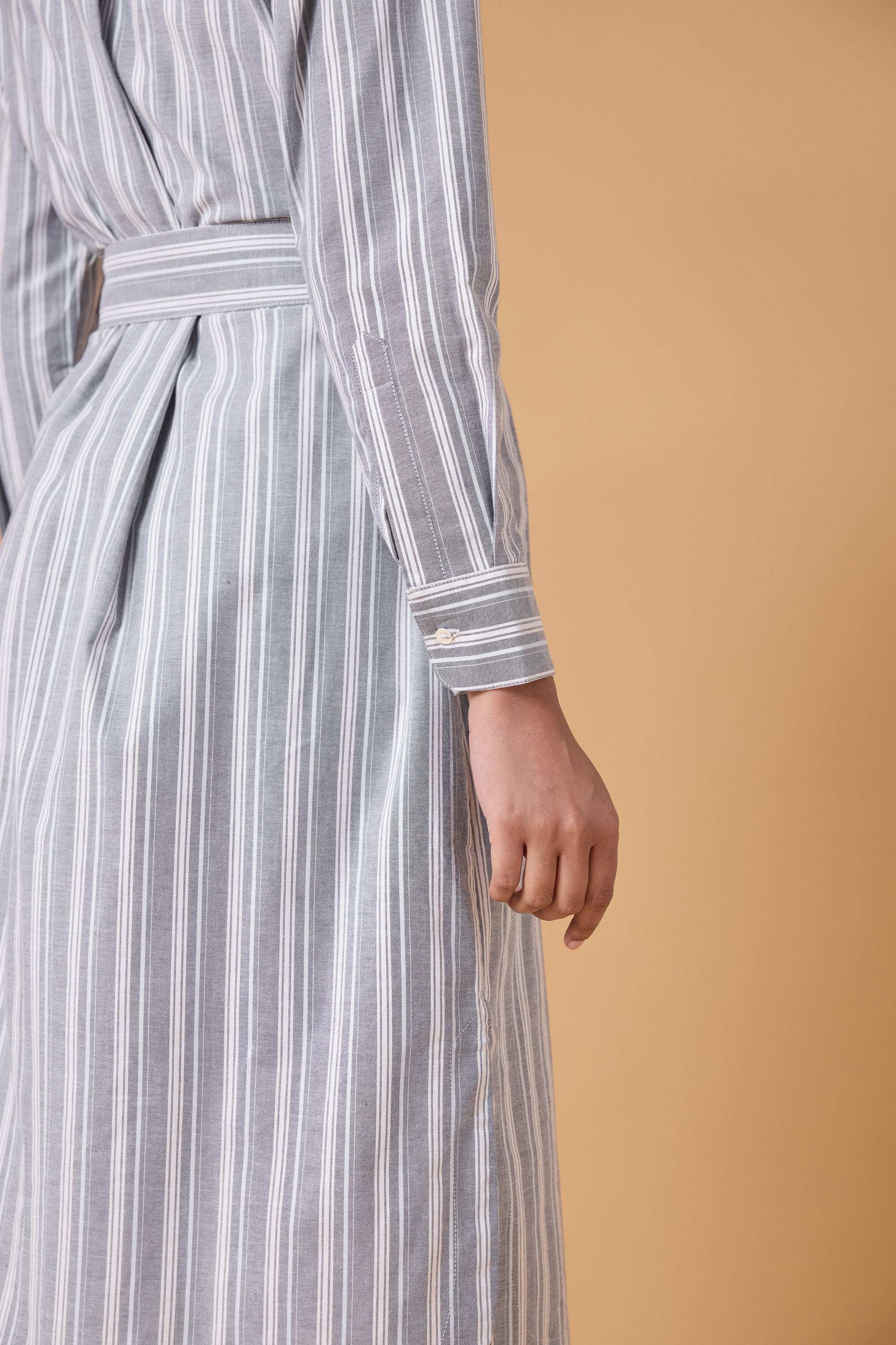 Studio Shirt Dress - Office Grey Stripes