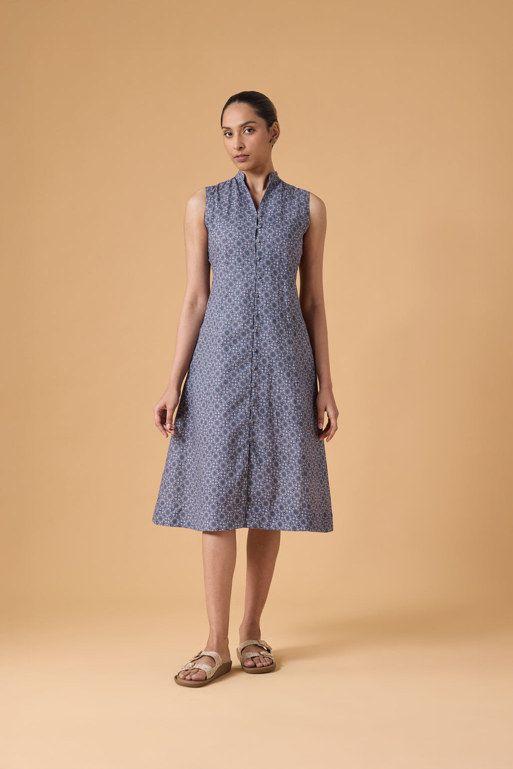 Quiet Line Dress - Indigo Mist
