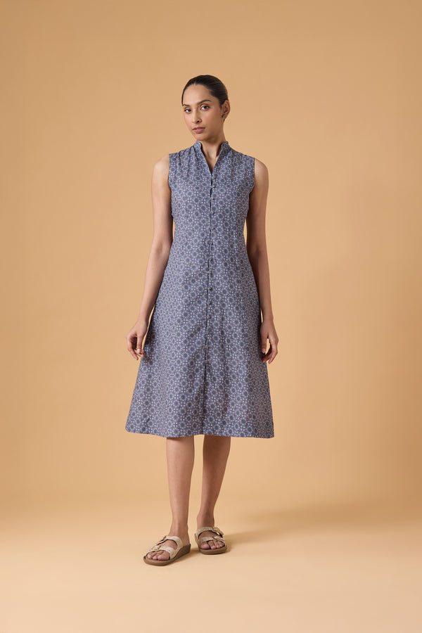 Quiet Line Dress - Indigo Mist