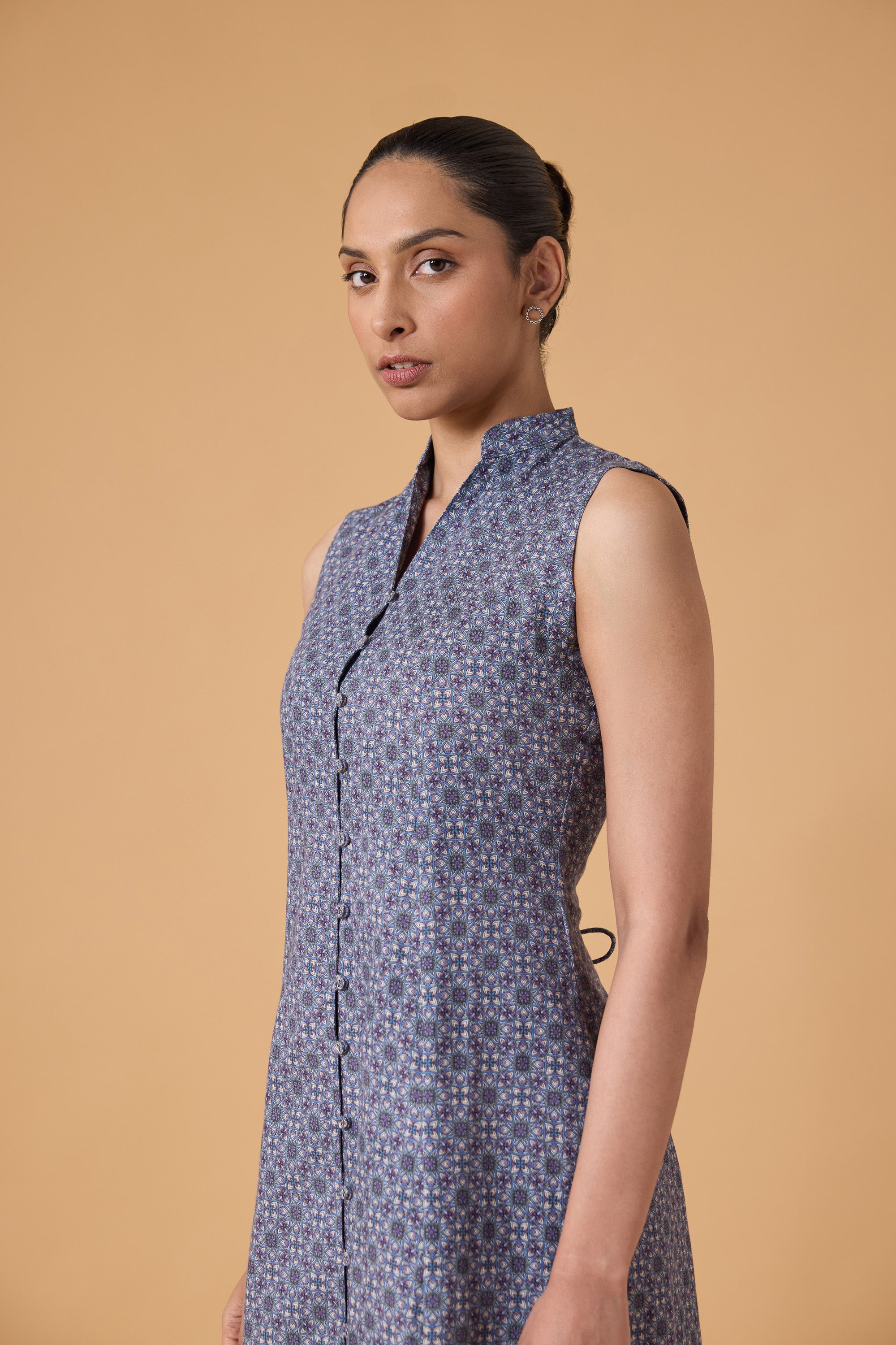 Quiet Line Dress - Indigo Mist