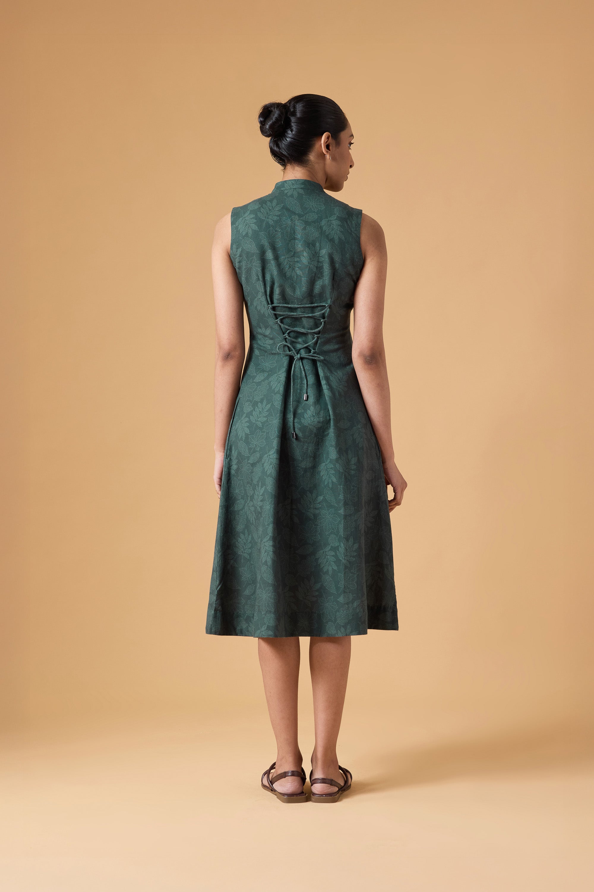 Quiet Line Dress - Forest Slate