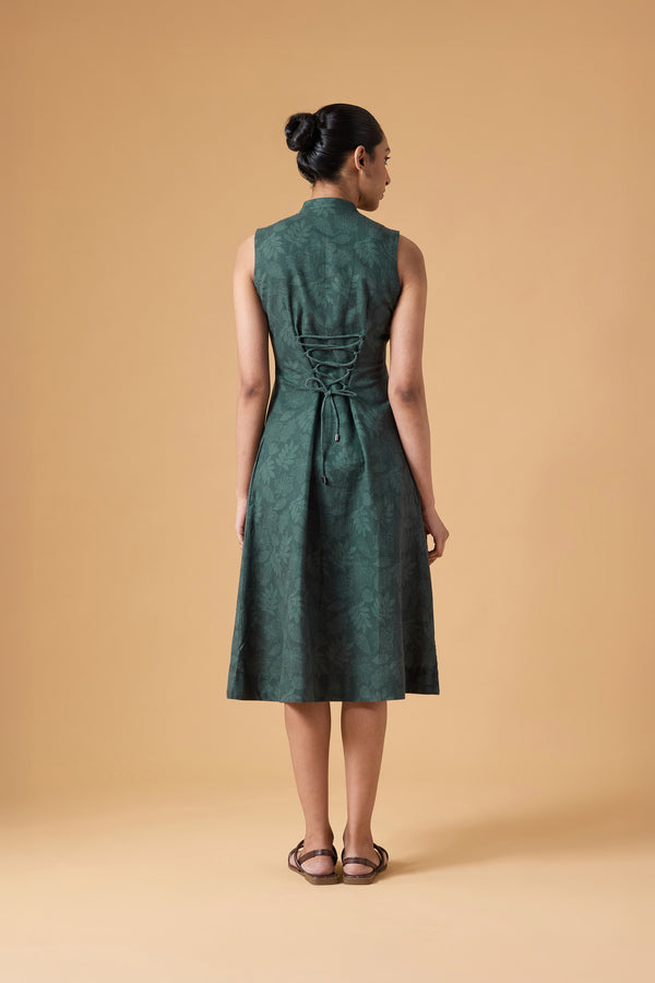 Quiet Line Dress - Forest Slate