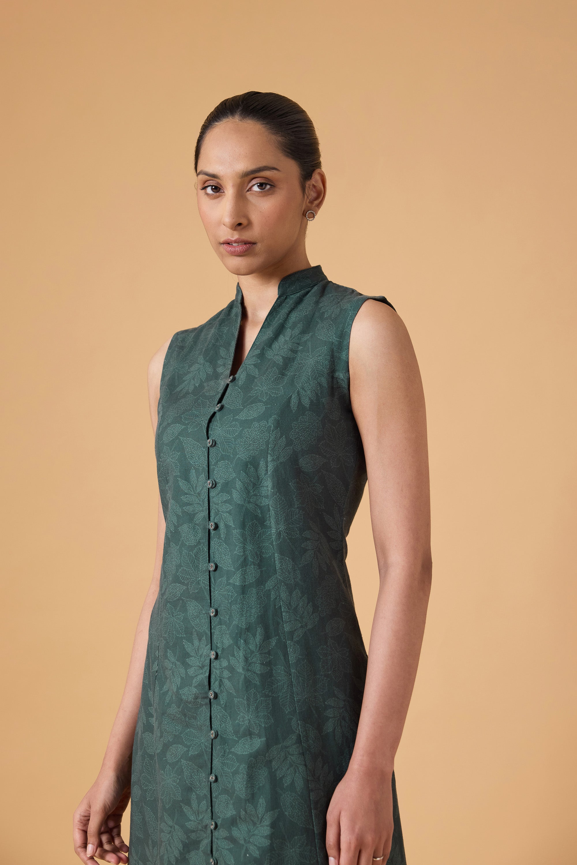Quiet Line Dress - Forest Slate