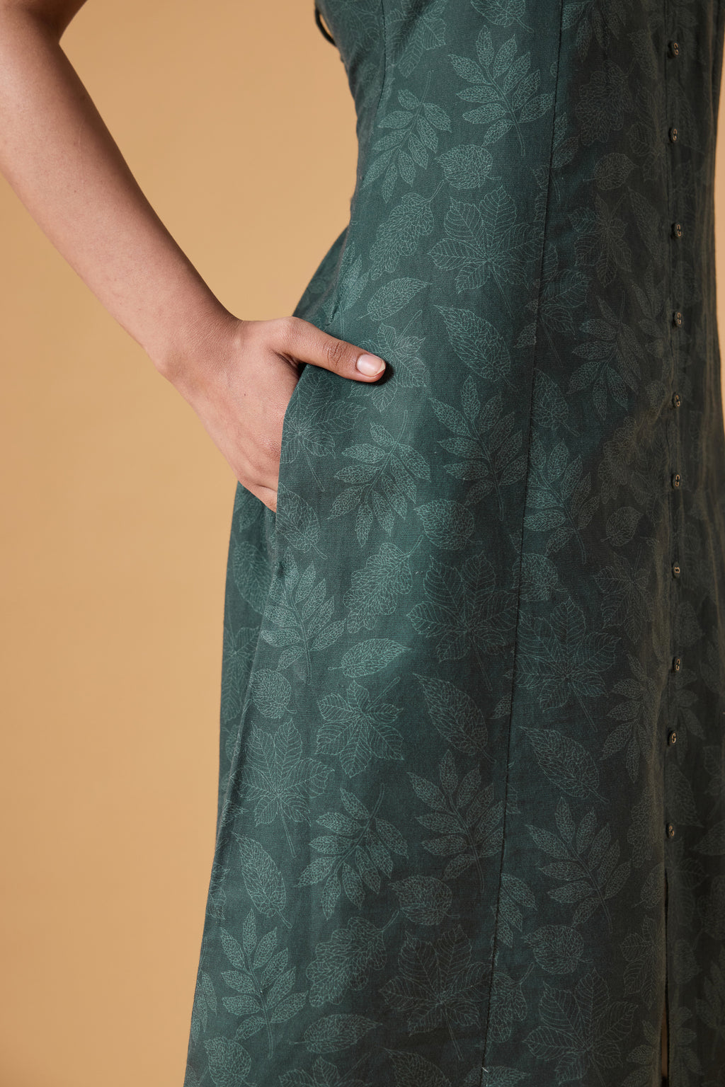 Quiet Line Dress - Forest Slate