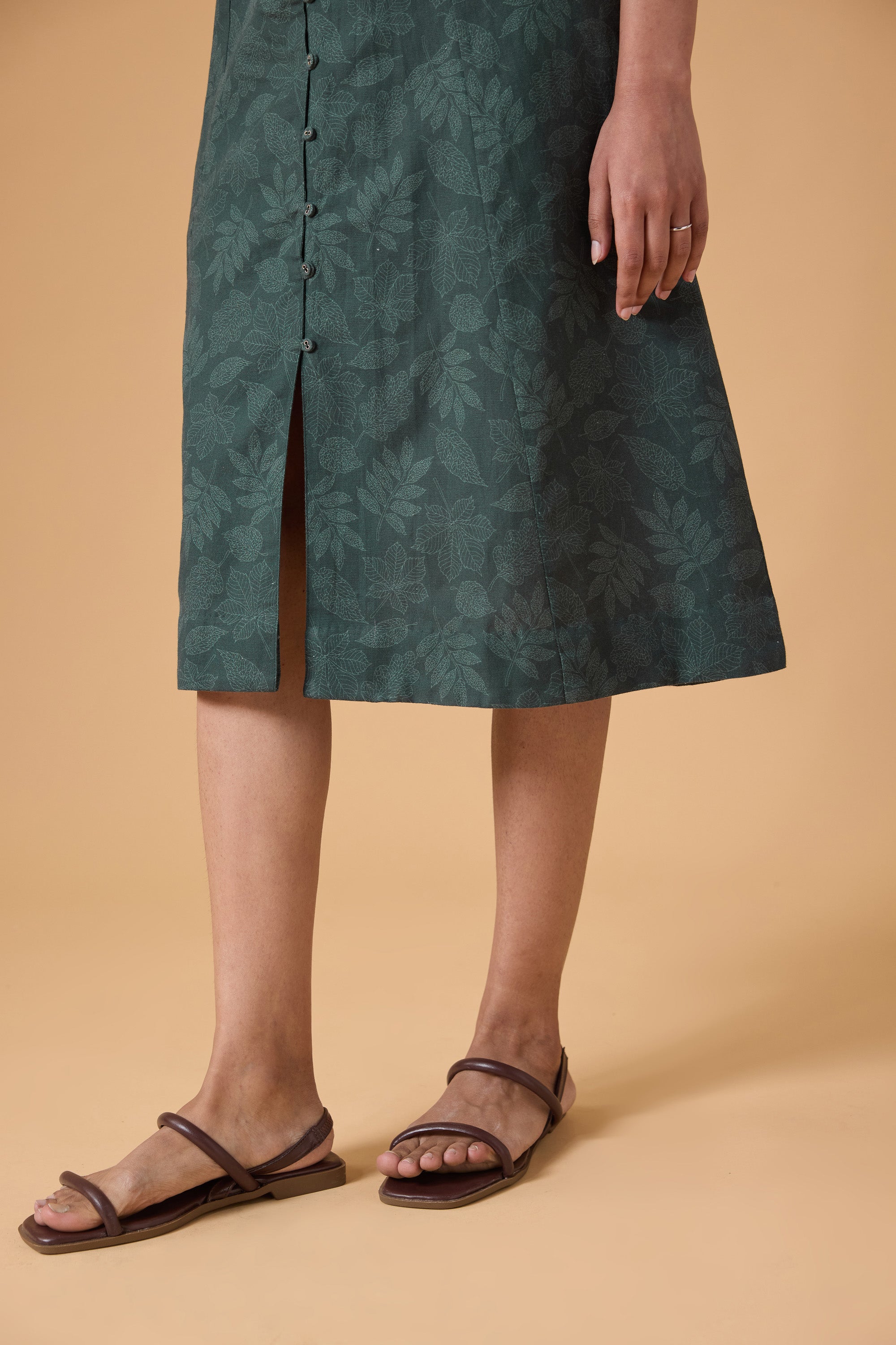 Quiet Line Dress - Forest Slate