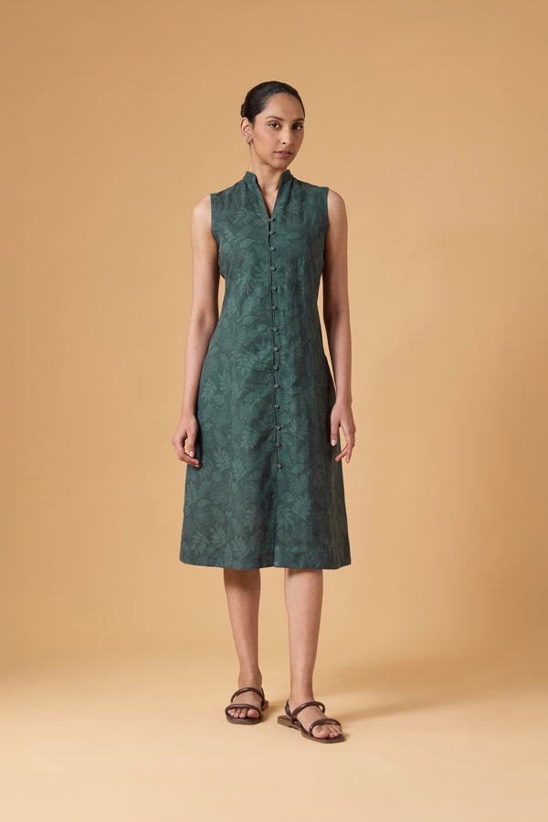 Quiet Line Dress - Forest Slate