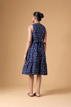 Quiet Motion Dress - Indigo Ikkat