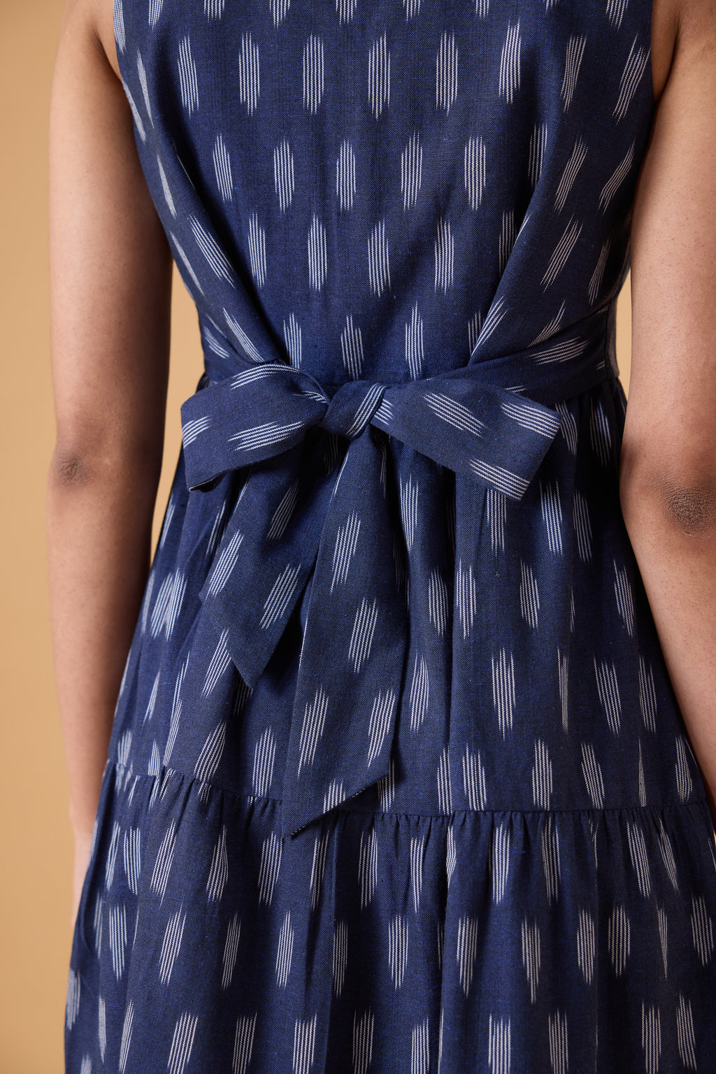 Quiet Motion Dress - Indigo Ikkat