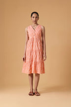 Quiet Motion Dress - Clay Coral