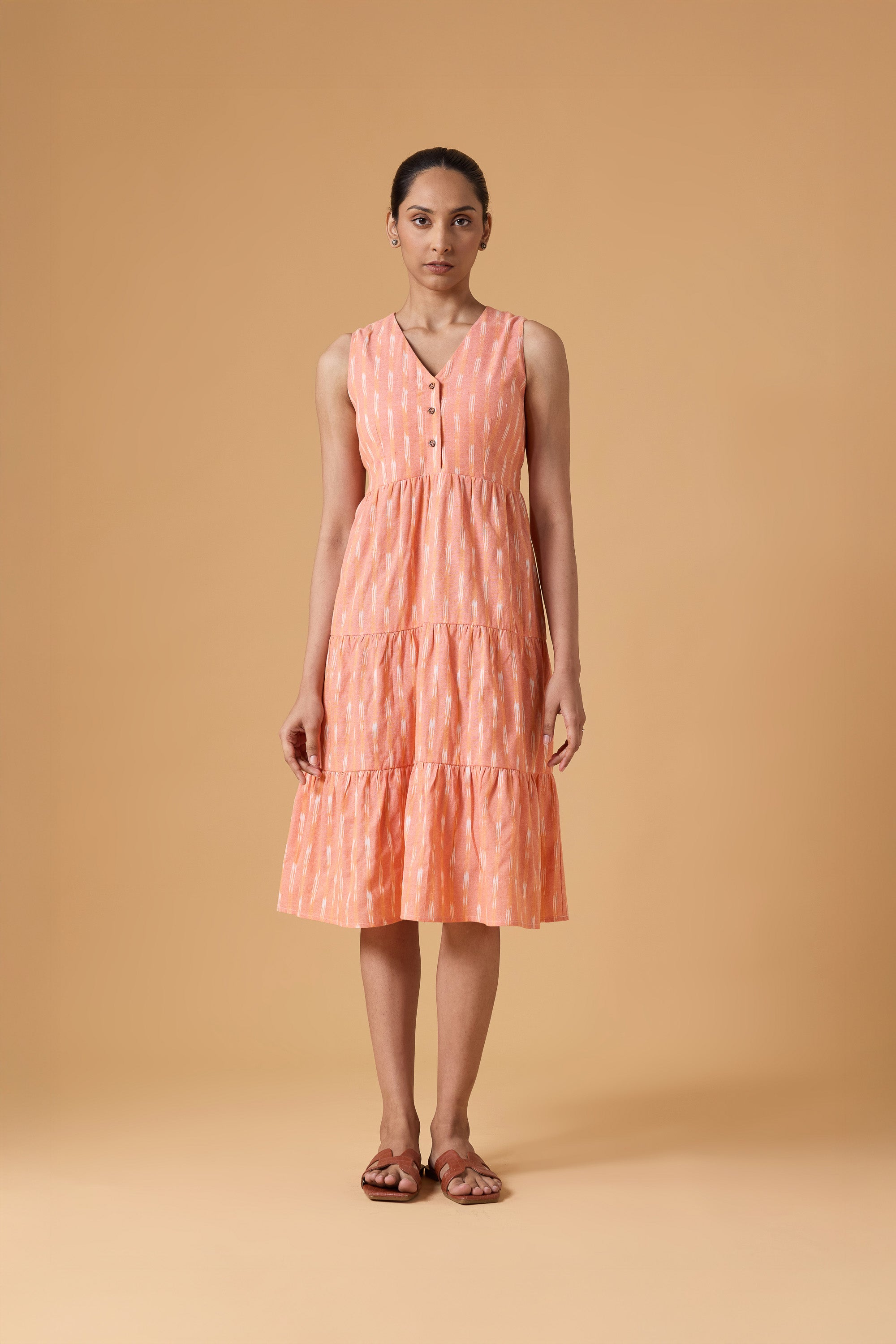 Quiet Motion Dress - Clay Coral