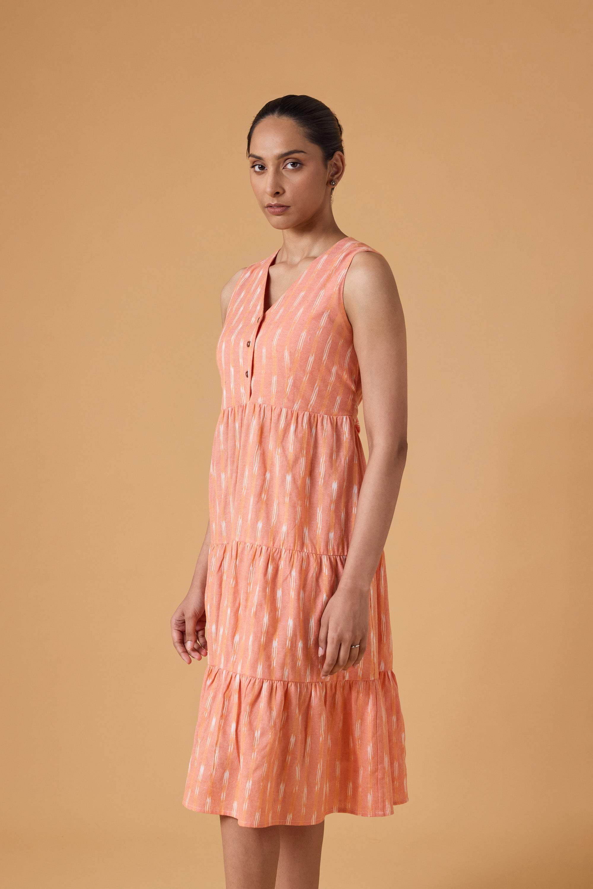 Quiet Motion Dress - Clay Coral