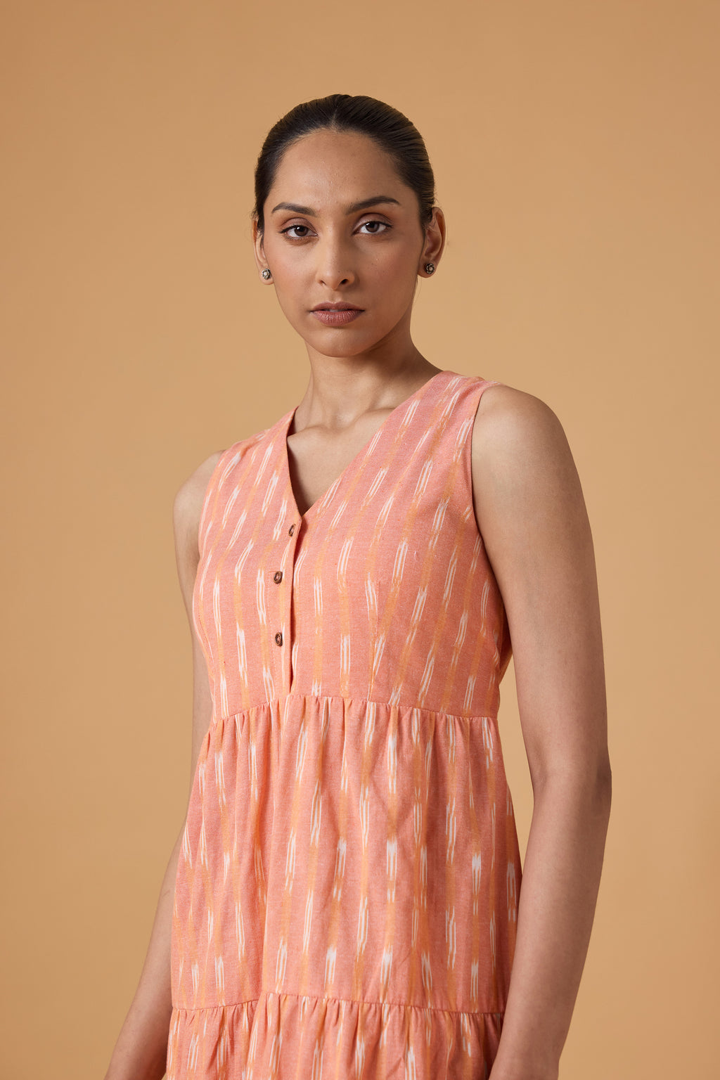 Quiet Motion Dress - Clay Coral