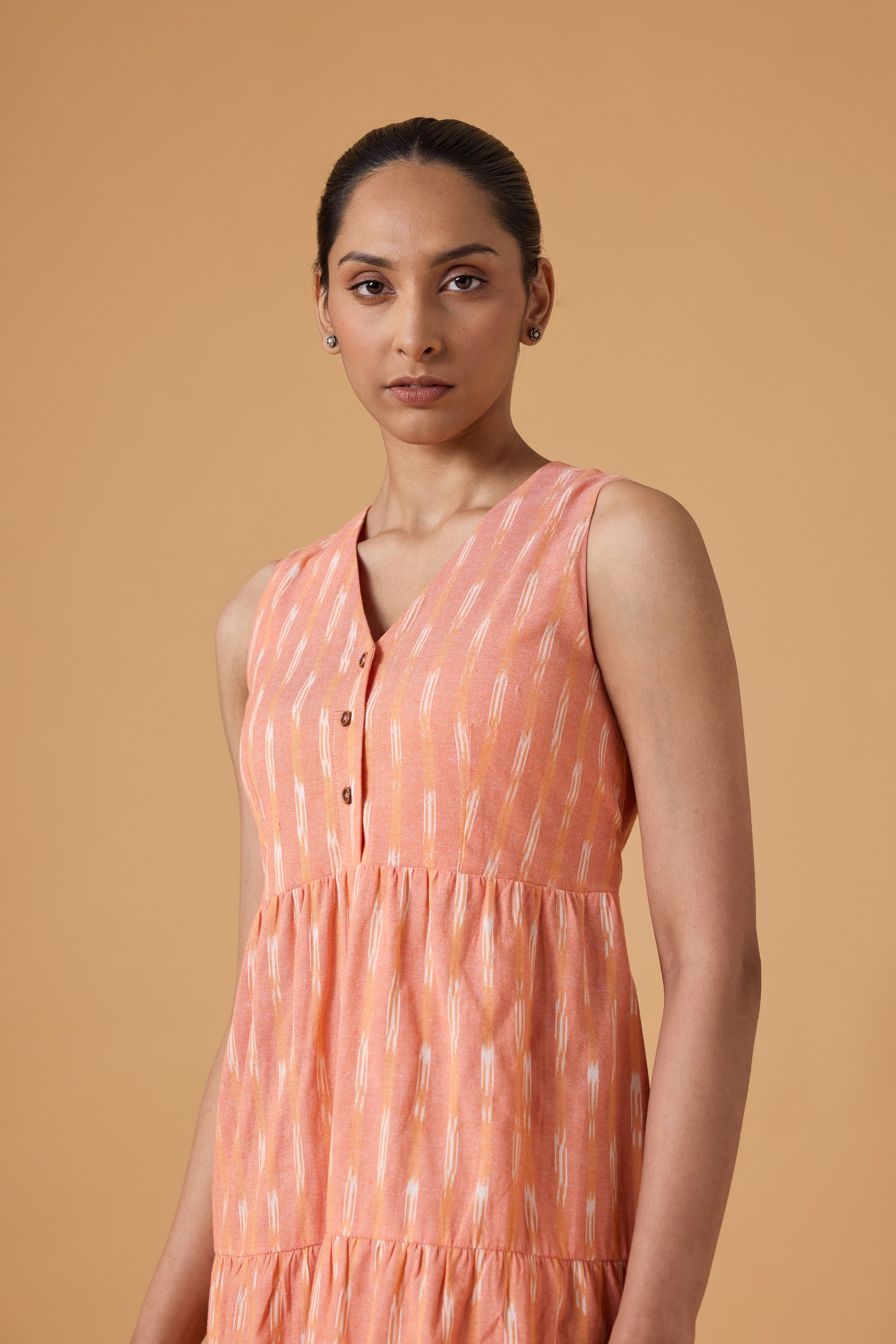 Quiet Motion Dress - Clay Coral