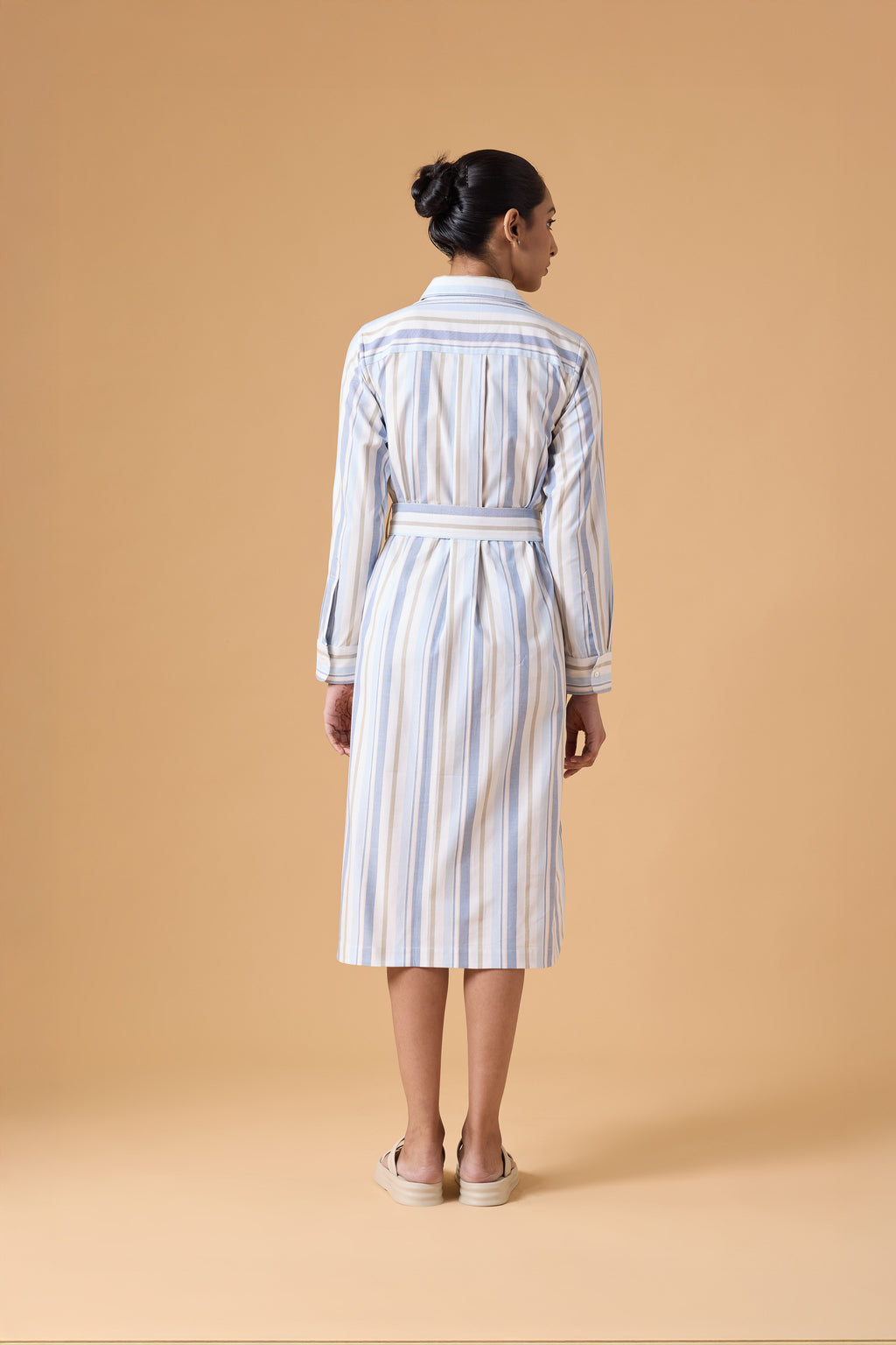 Studio Shirt Dress - Powder Blue Stripes