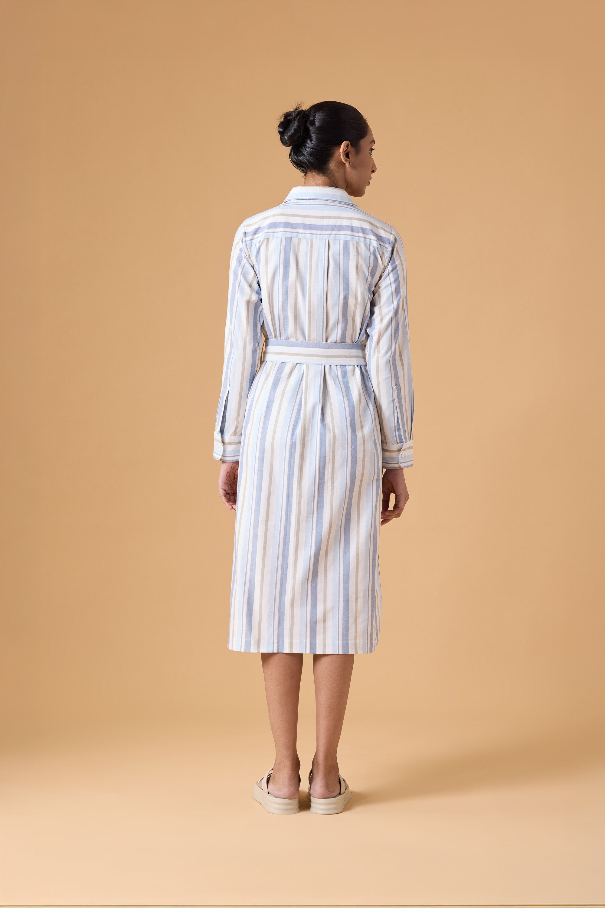 Studio Shirt Dress - Powder Blue Stripes