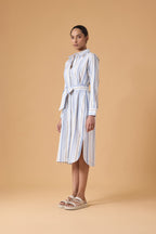 Studio Shirt Dress - Powder Blue Stripes