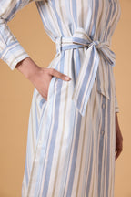 Studio Shirt Dress - Powder Blue Stripes