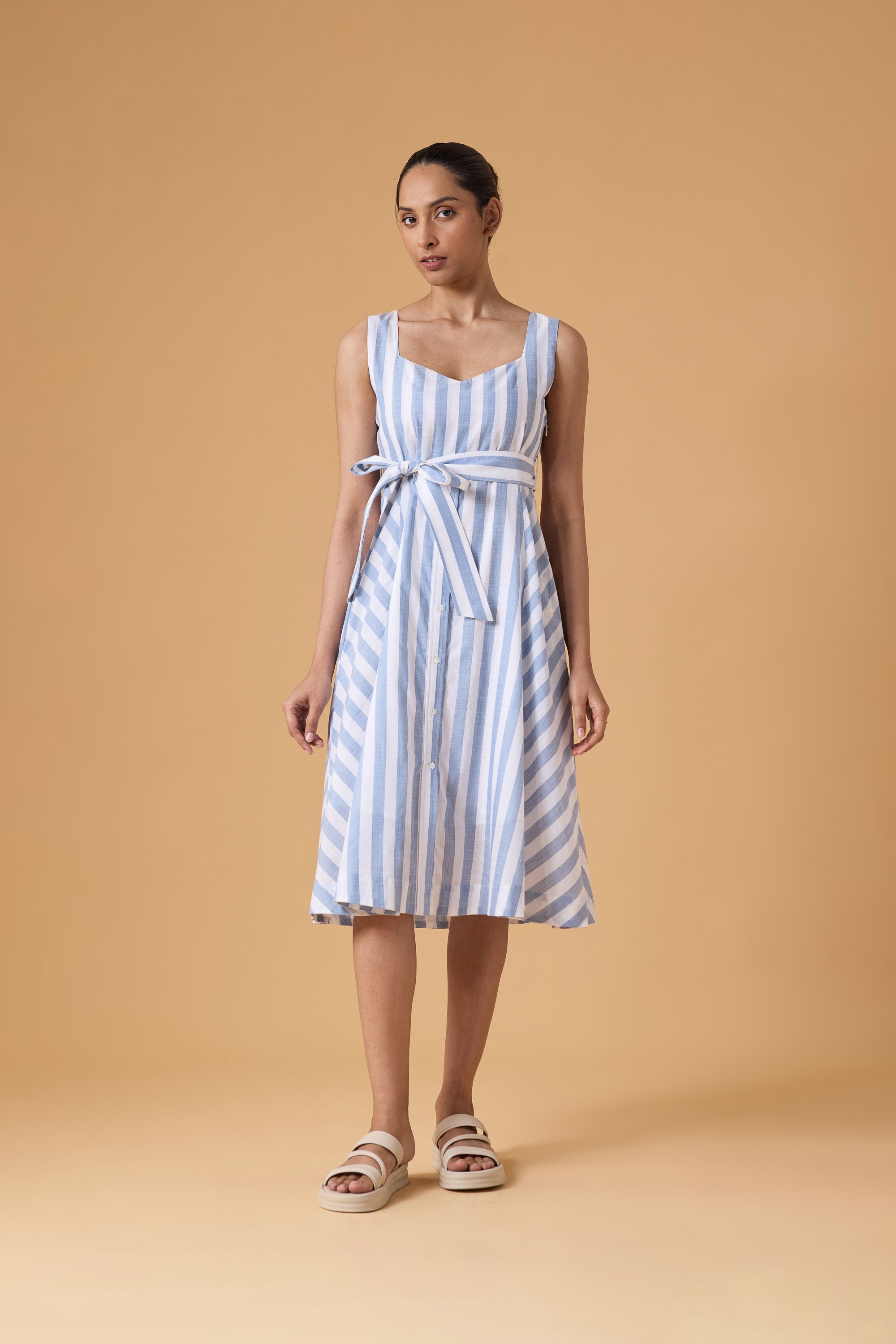 Tide Line Dress - Sky Current