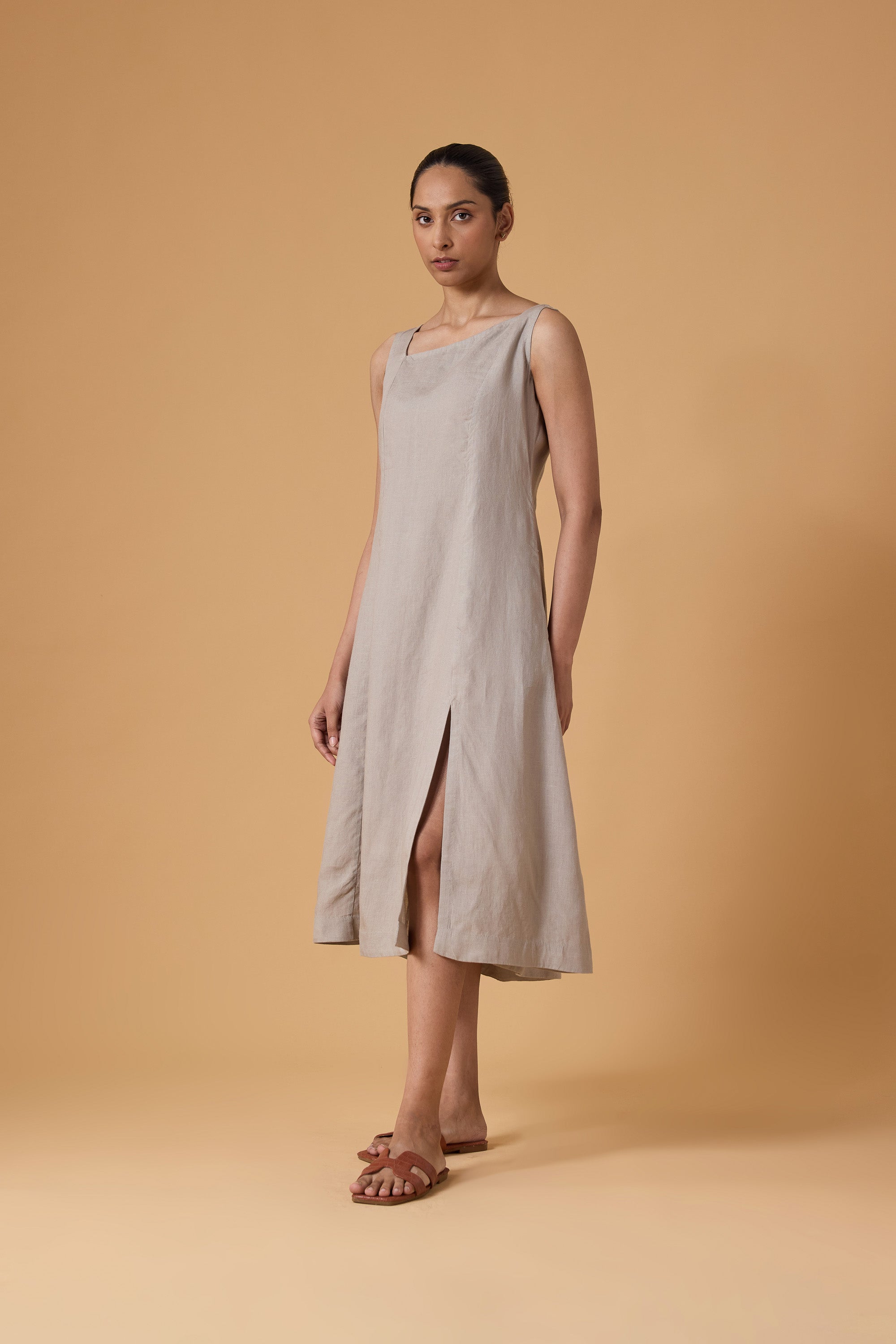 Horizon Line Linen Dress